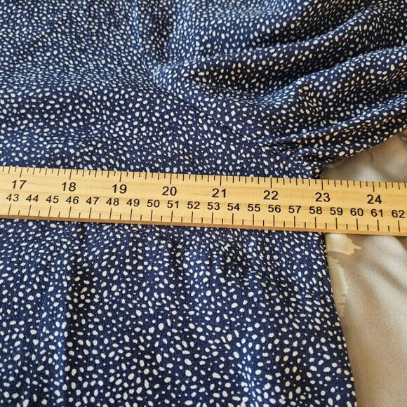 H&M Women's Blouse size 14 Blue Polka Dot 3/4 Sleeve Viscose - Picture 6 of 7